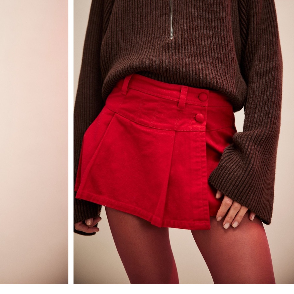 Red skort from free people